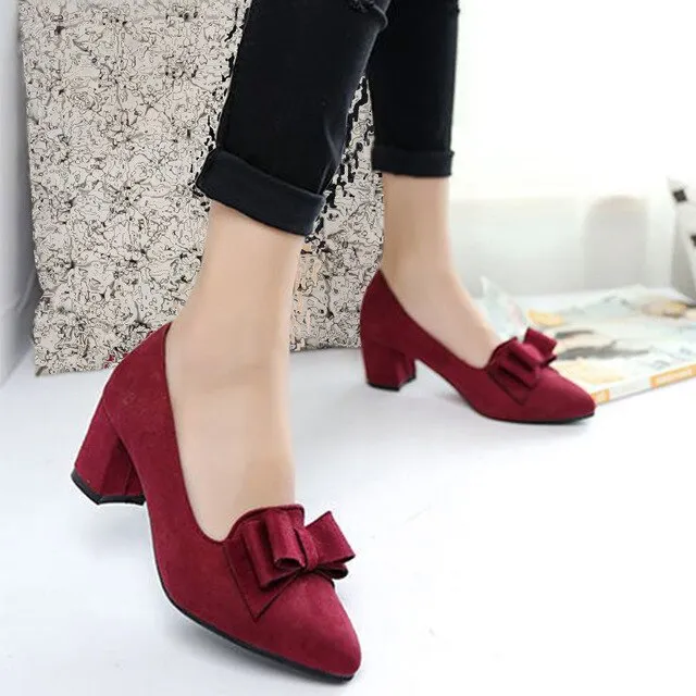 Slippers Lazy Step Women 's Shoes Suede Thick High Heels Fashion Casual Pointed Toe Shoes Women Shoes Heel Slippers Summer 2019 New # 7