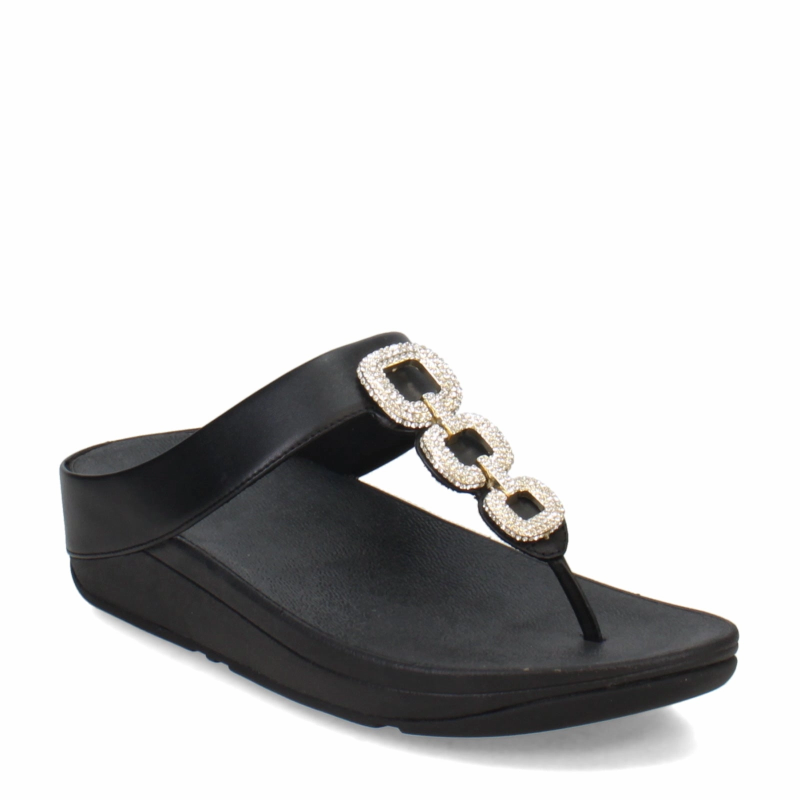Beach Picnic Essentials Beach Walk Ready Women's FitFlop, Fino Crystal Chain Toe-Post Sandal