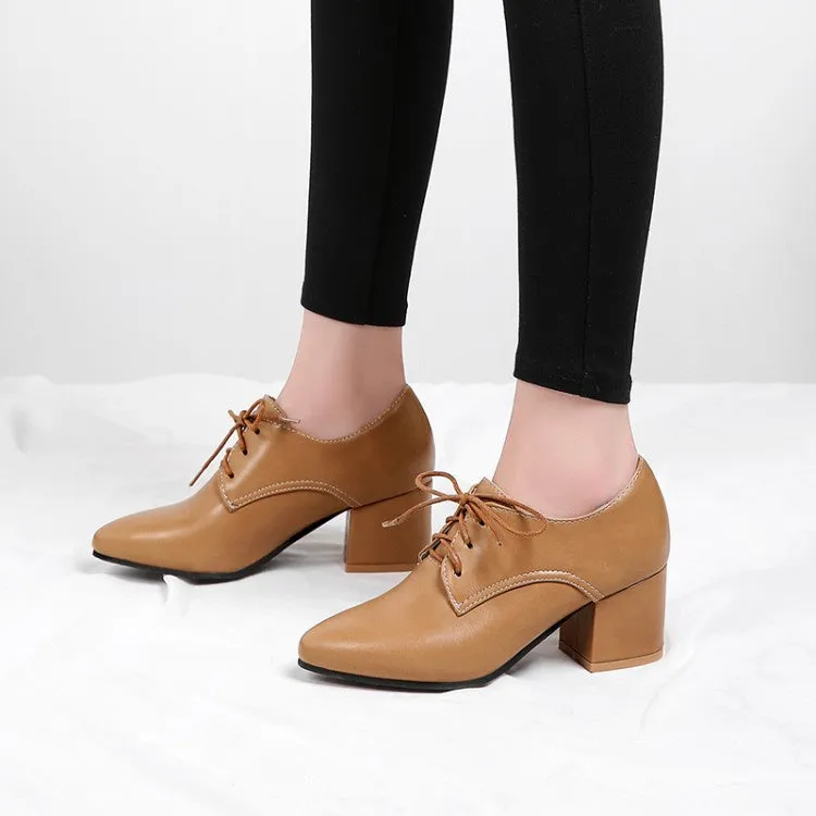 Thigh High Socks And Heels Women's Pu Leather Lace Up High Heel Shoes