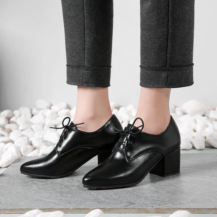 Women's Pu Leather Lace Up High Heel Shoes High Heels Insertion