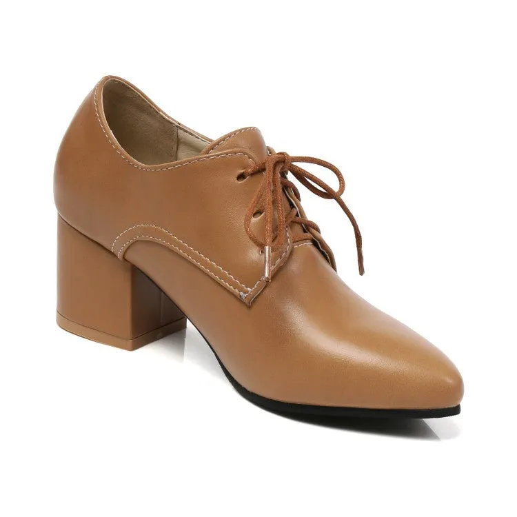 Women's Pu Leather Lace Up High Heel Shoes Blender High Heels Model Download Free