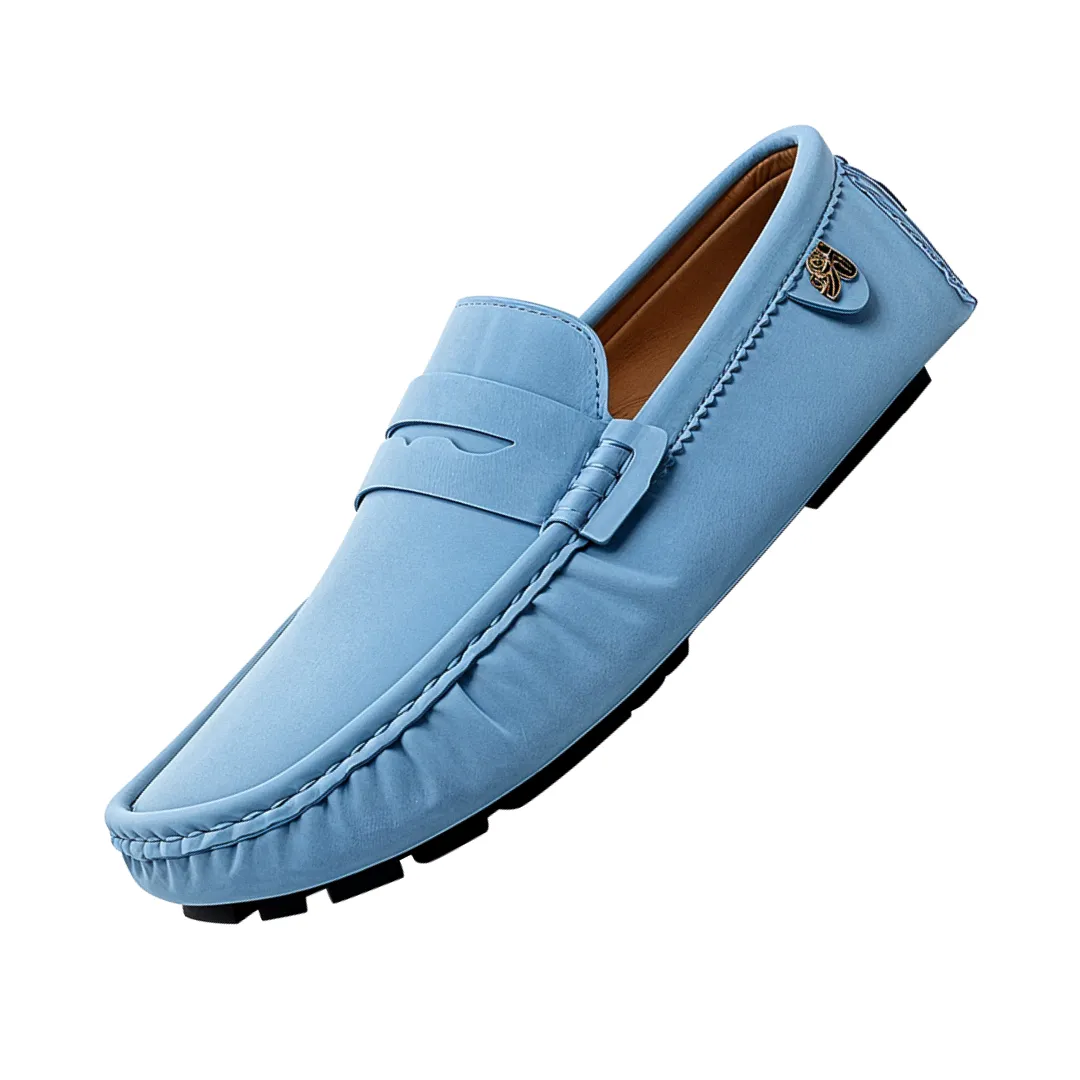 Heeled Leather Loafers Hamish | Men's Moccasins Penny Loafer Shoes