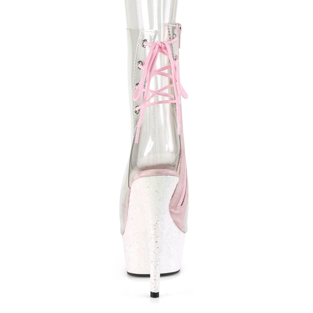 Asic Trail Shoes DELIGHT-1018C Pleaser Clear/Opal Multi Glitter Sexy Platform Shoes (Pole Dancing Heels)