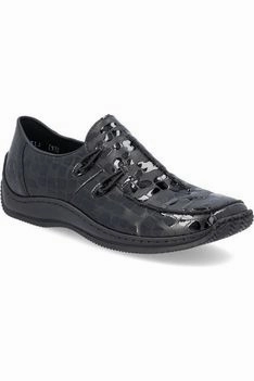 Drop Hike Rieker Ladies slip on shoe L1751 02 Black Croc