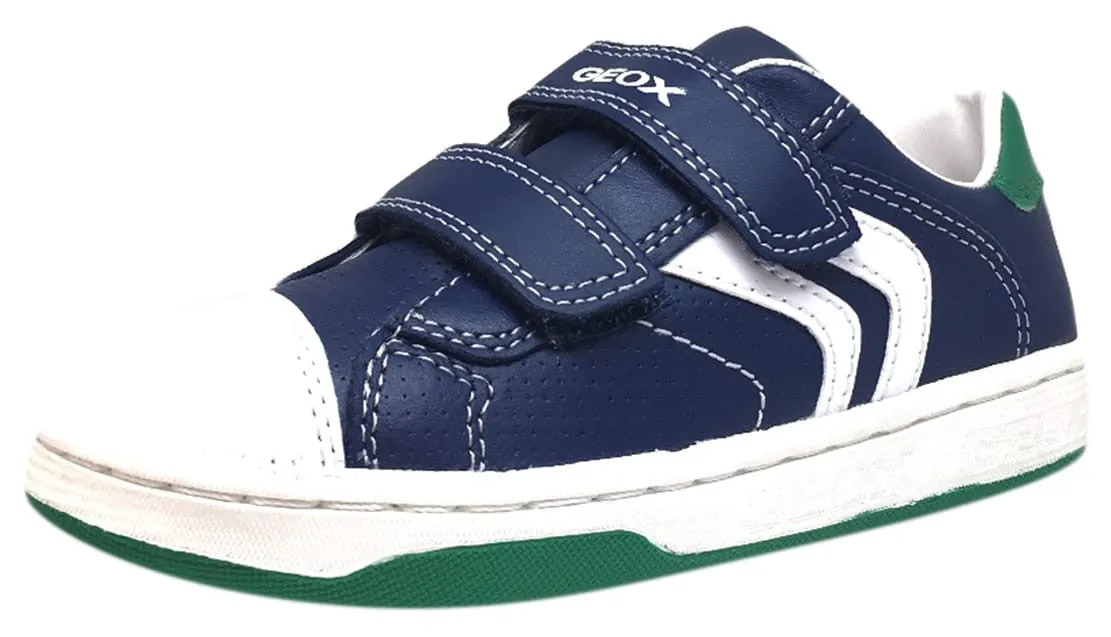 Geox Boy's Maltin Navy & Green Double Hook and Loop Strap Sneaker Shoe Width Chart Asics