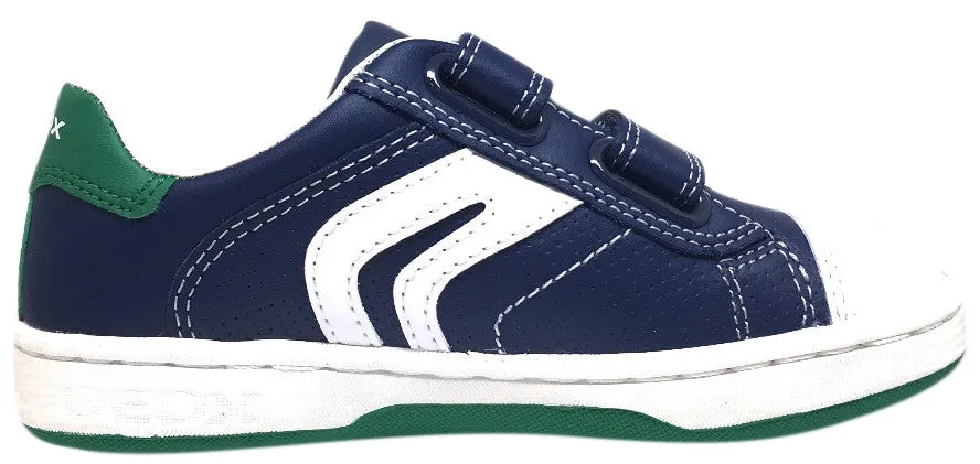Geox Boy's Maltin Navy & Green Double Hook and Loop Strap Sneaker Shoe Asics Volleyball Shoes Usa