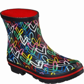 Skechers Rain Check Raining Love Patterned Wellingtons Laid Back