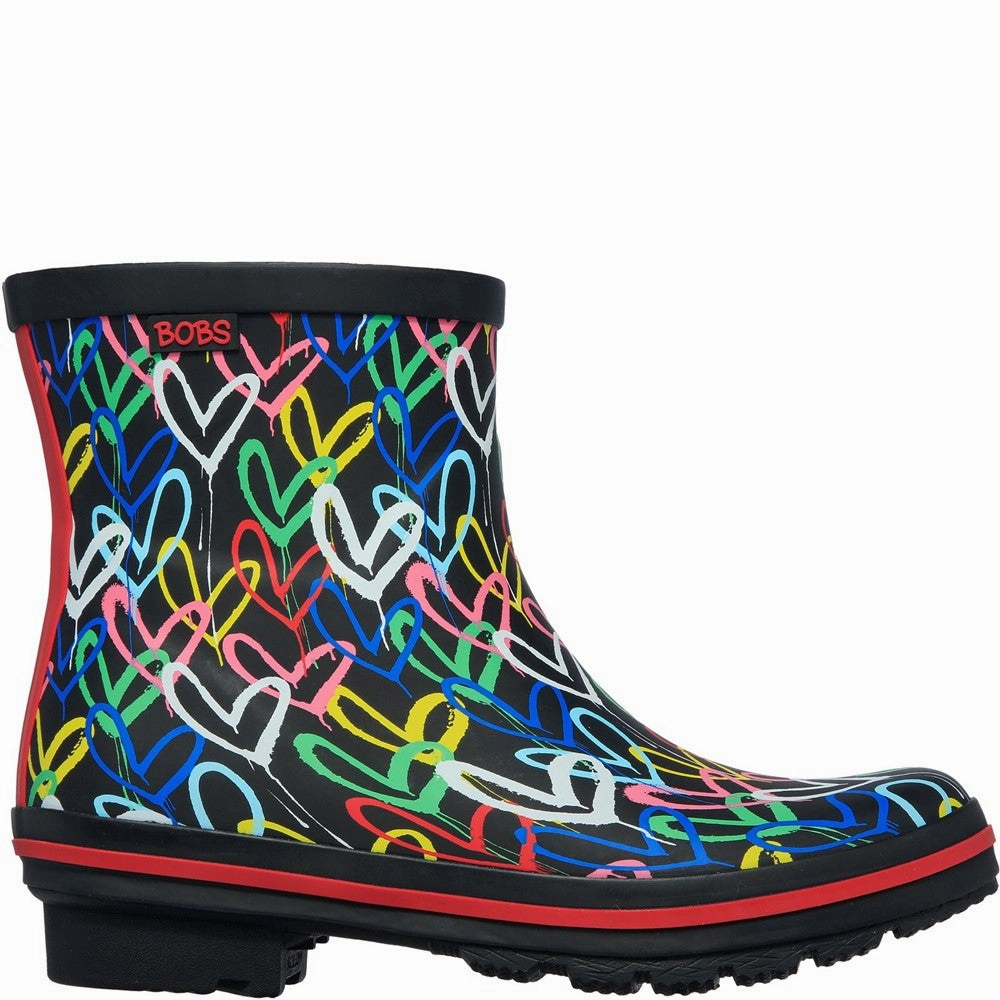 Skechers Rain Check Raining Love Patterned Wellingtons Sand Beige