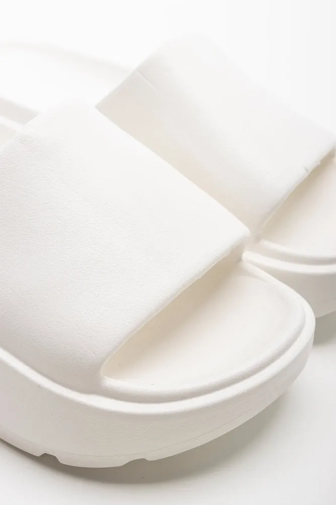 Platform Slide White Sandals Resort Overwater Bungalows