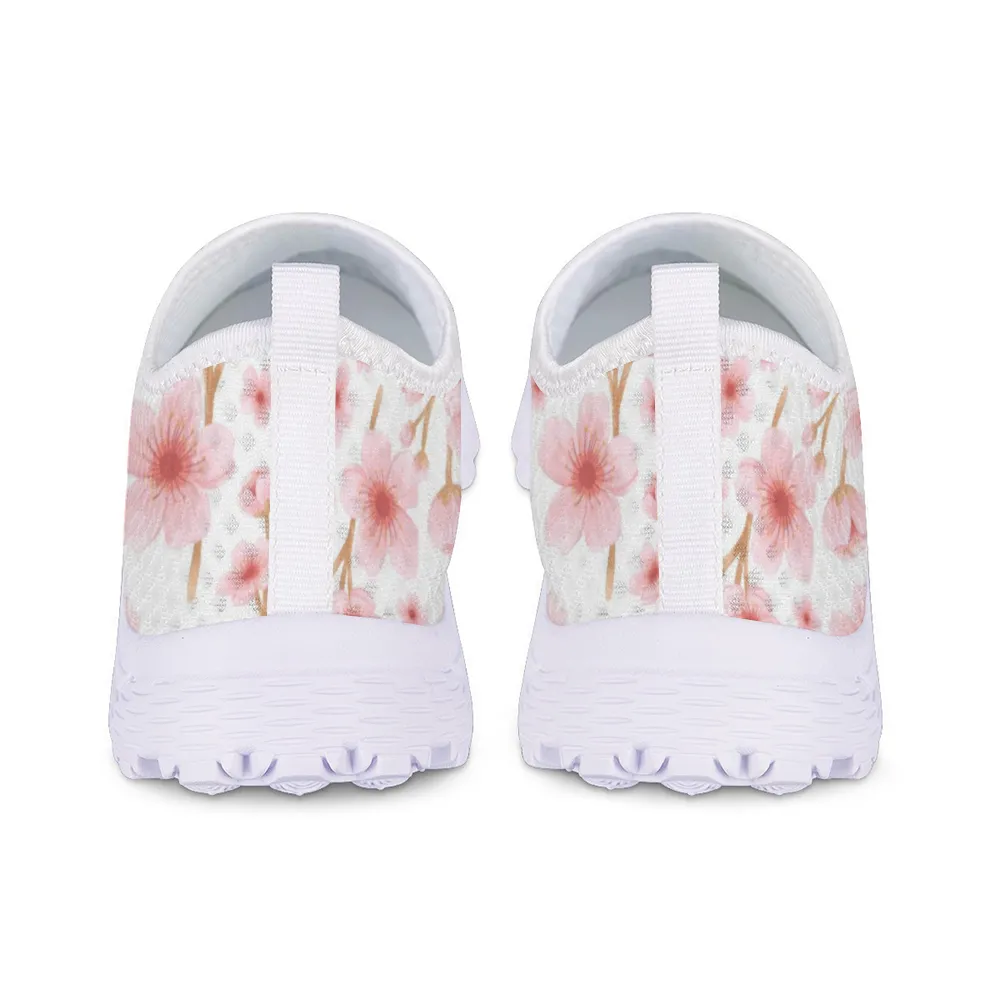 Japanese Pink Flowers White Non-Slip Sneakers Lightweight Asics Conviction X Cross Trainer Shoe