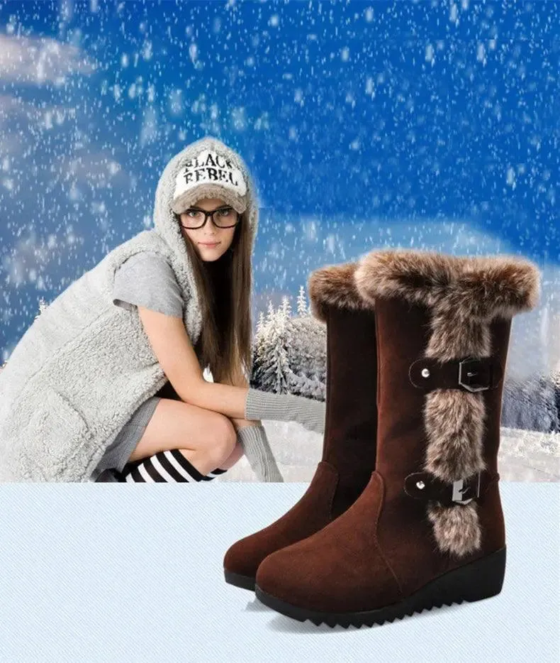Plush Winter Women Boots Fashionable Winter Snow Boots