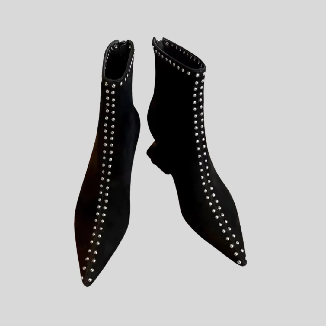 Ankle Boots Metal Stud - Black All Adidas Running Shoes