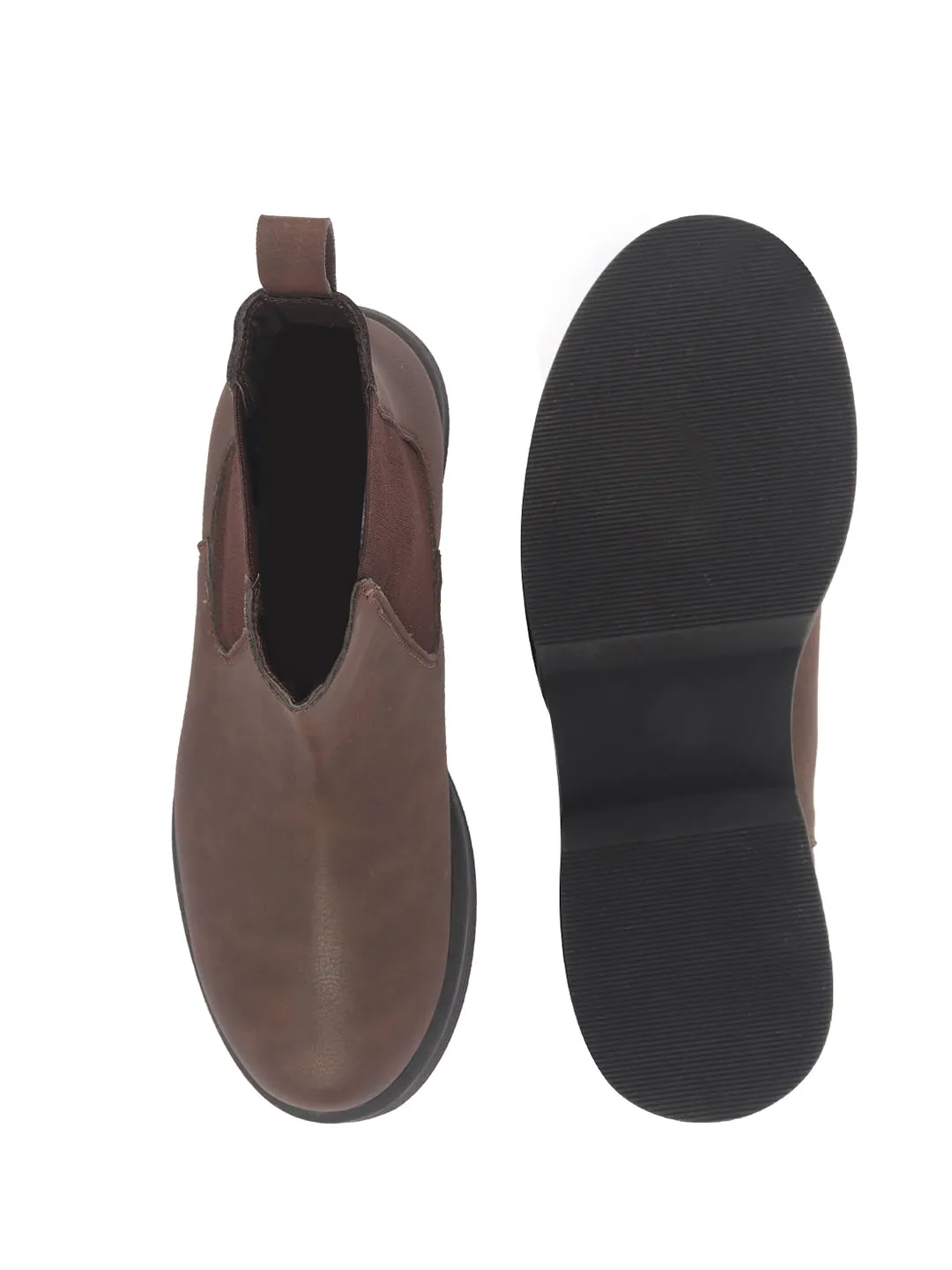 Best Work Boots For Wide Flat Feet Women Brown Height Enhancer Flared Heel High Ankle Top Winter Chelsea Boots|Work Boot|Memory Cushioned Footbed