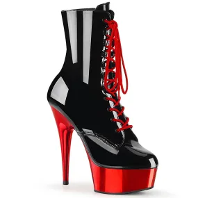 Asics Matflex 5 Wrestling Shoe DELIGHT-1020 Pleaser Black Patent/ Red Chrome Sexy Platform Shoes (Pole Dancing Heels)