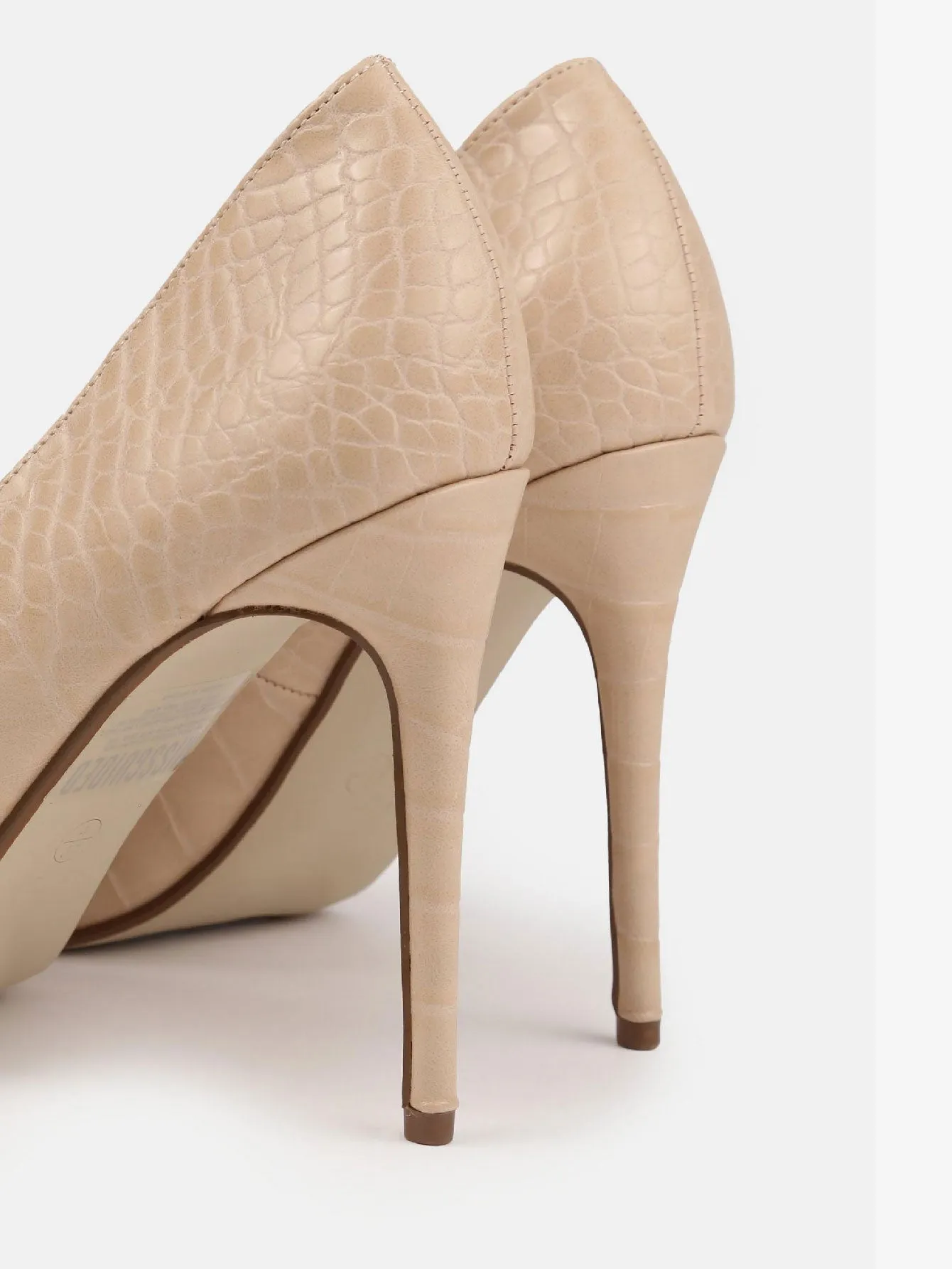 Faux Leather Croc Heeled Court Shoes Asics Shoes Ortholite