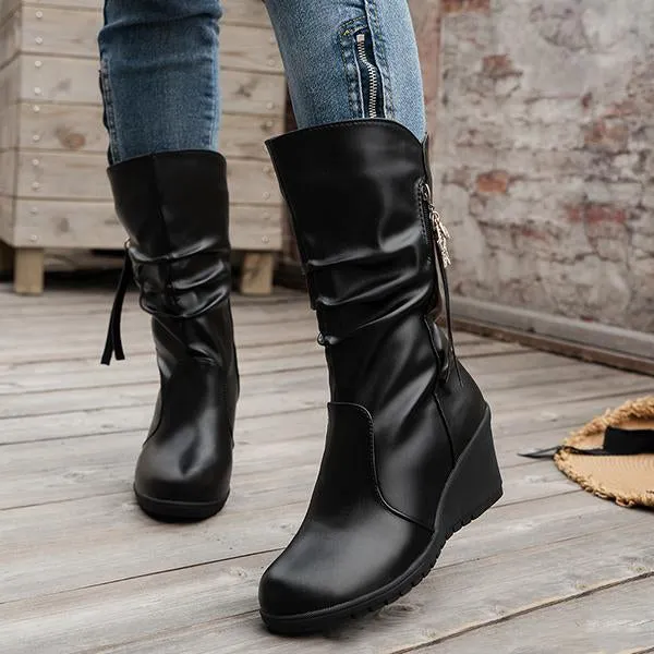 Adidas Grade School Ultrabounce Dna Running Shoes Women's Side Zipper Rhinestone Pendant Pleated Wedge Boots 01756583S