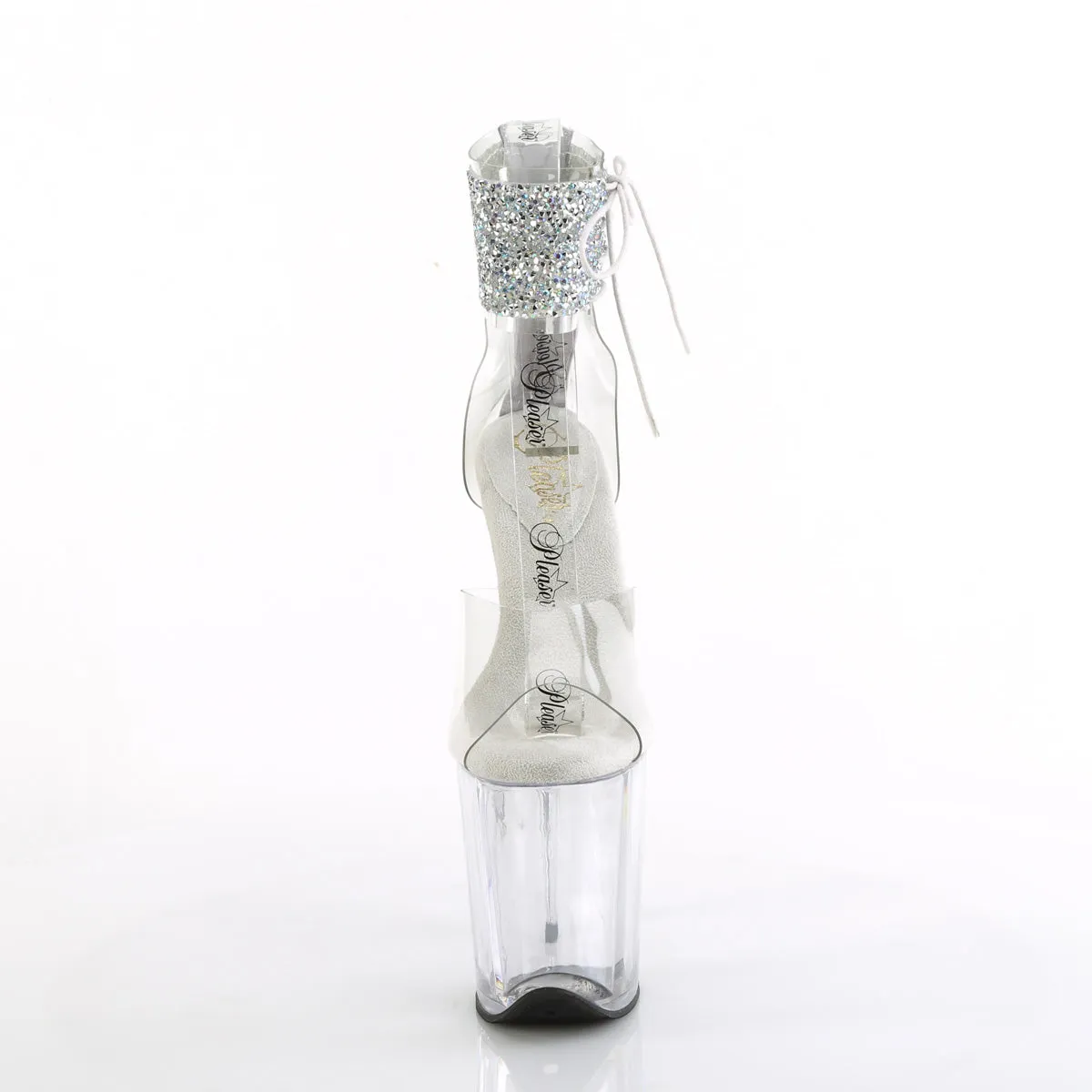 FLAMINGO-824RS-02 Pleaser Clear/Silver Sexy Platform Shoes (Pole Dancing Heels) Asics Shoes Collaboration