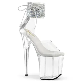 Asics Shoes Sky Elite Ff FLAMINGO-824RS-02 Pleaser Clear/Silver Sexy Platform Shoes (Pole Dancing Heels)