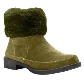 Propet Tabitha Faux Fur Olive Ankle Boot (Women's) Size Wide Rain Boots