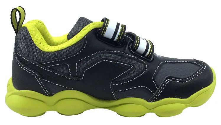 Geox Boy's Munfrey Leather Black/Lime Double Velcro Sneaker Asics Split Second 7 Wrestling Shoes