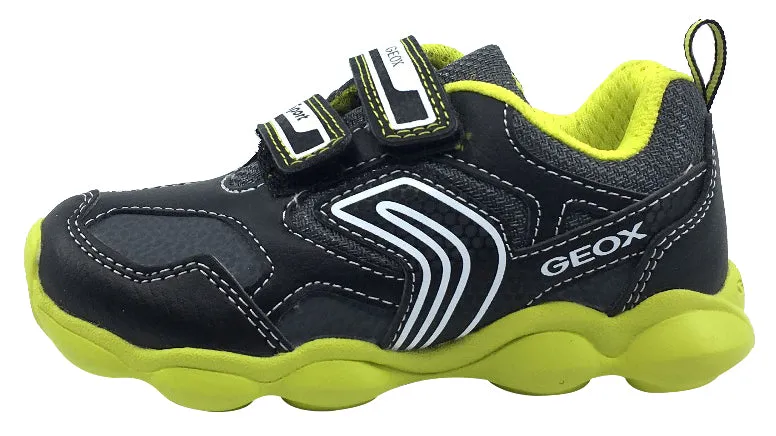Geox Boy's Munfrey Leather Black/Lime Double Velcro Sneaker Ebay Asics Shoes