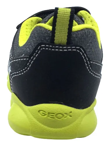 Asics Volleyball Shoes Gel Rocket 11 Geox Boy's Munfrey Leather Black/Lime Double Velcro Sneaker