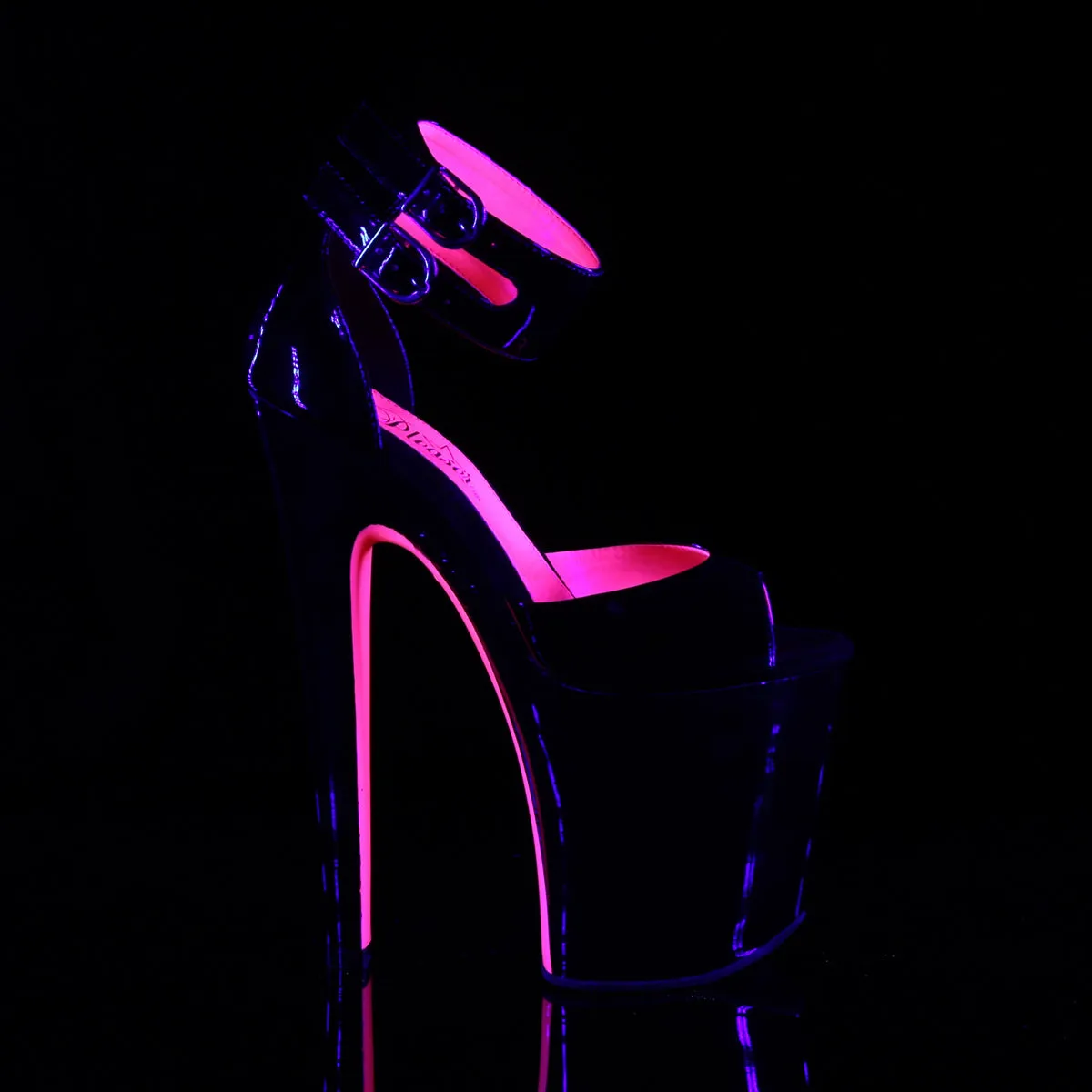 Asics Ortholite Shoes XTREME-875TT Pleaser Black/Neon Pink Sexy Platform Shoes (Pole Dancing Heels)