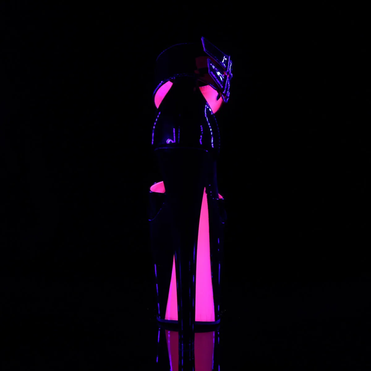Asics Gum Sole Shoes XTREME-875TT Pleaser Black/Neon Pink Sexy Platform Shoes (Pole Dancing Heels)