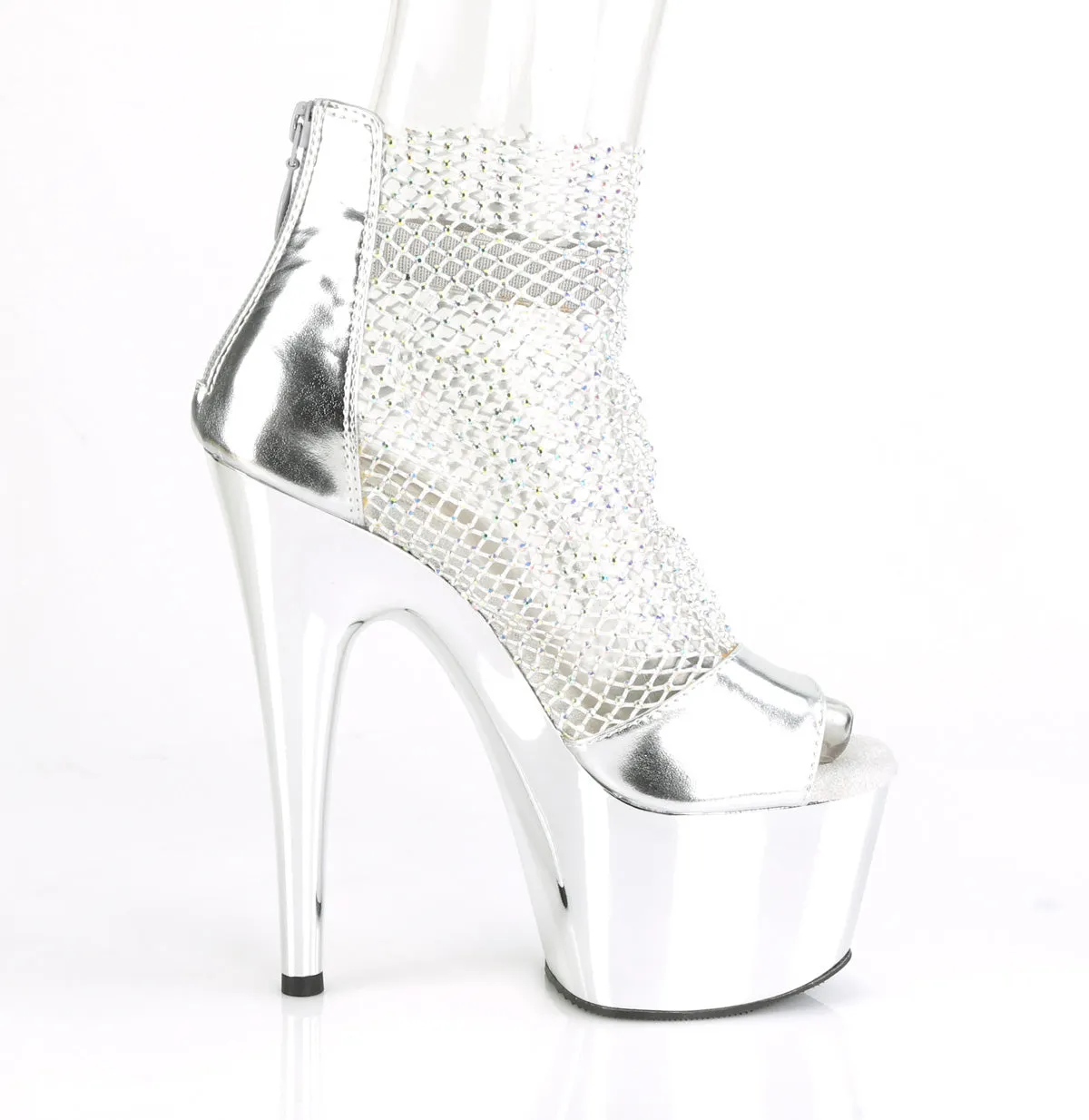 ADORE-765RM Pleaser Silver Sexy Platform Shoes (Pole Dancing Heels) Asics Matblazer Wrestling Shoes