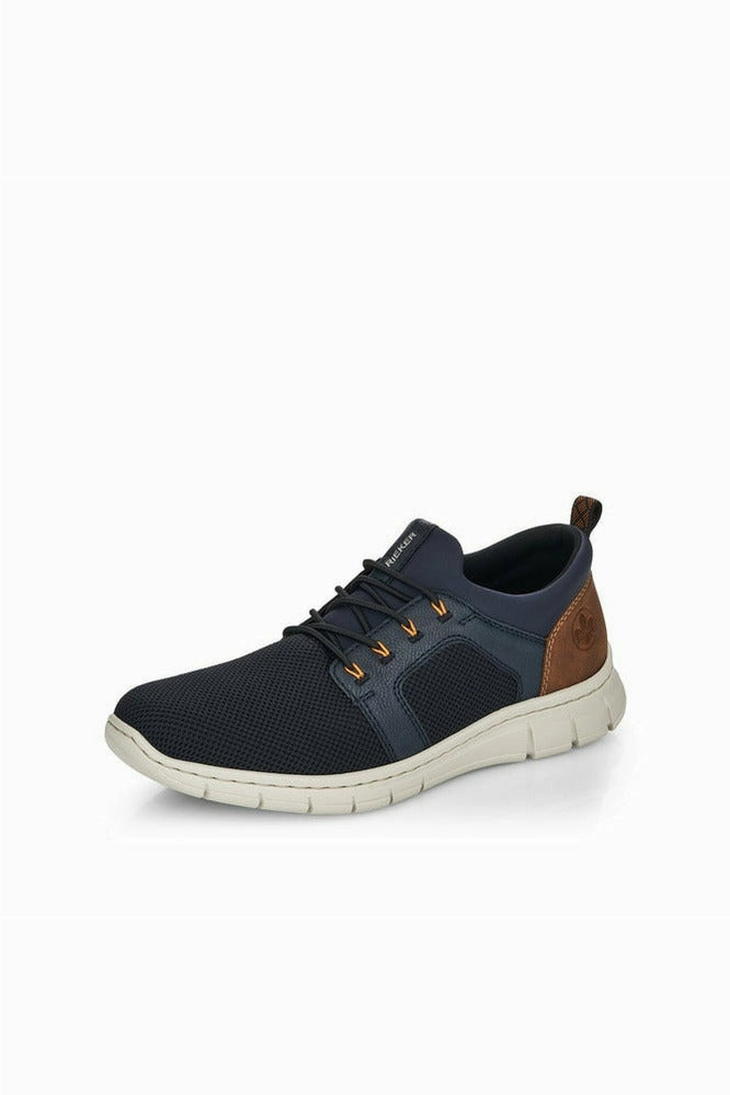 Rieker mens shoes B7796-14 in Blue Slip Resistant Outsole