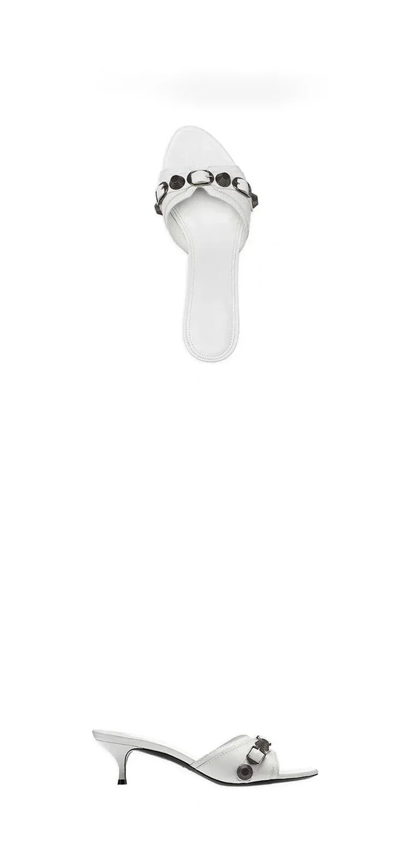 Spooky Slippers Liyke Mode Design Niet Schnalle Frauen Hausschuhe Sandalen Offene spitze Niedrigen Dnnen Abstzen Maultiere Rutschen Sommer Im Freien Party Kleid Schuhe