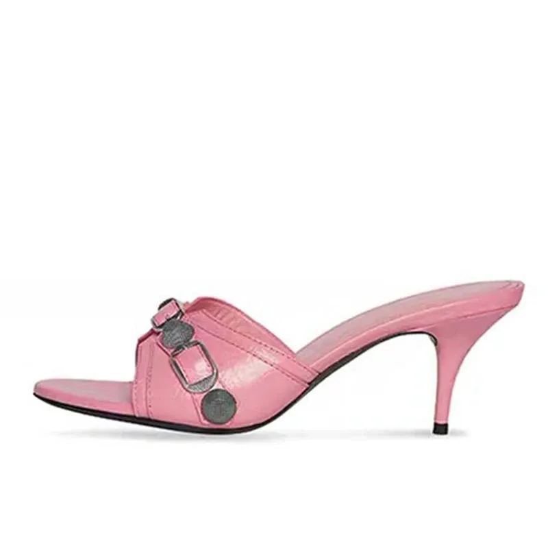 Liyke Mode Design Niet Schnalle Frauen Hausschuhe Sandalen Offene spitze Niedrigen Dnnen Abstzen Maultiere Rutschen Sommer Im Freien Party Kleid Schuhe Slippers For Elderly People