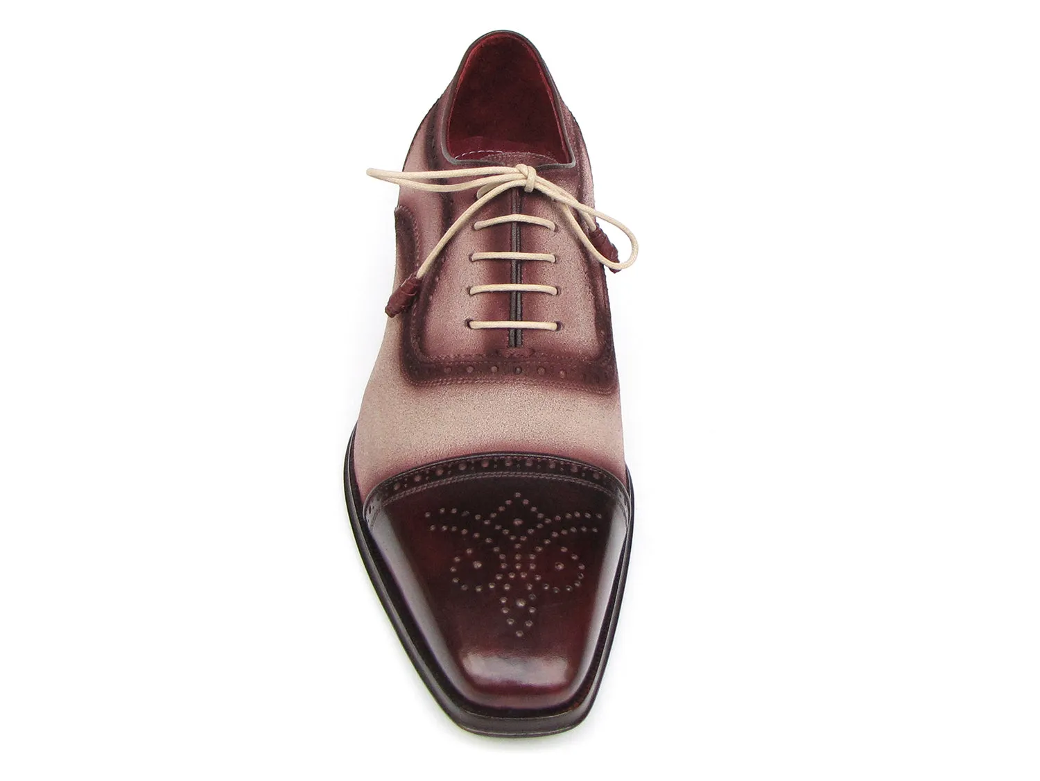 Best Dress Shoes For Walking All Day Paul Parkman Captoe Oxfords Bordeaux, Beige (ID#024-BRR)