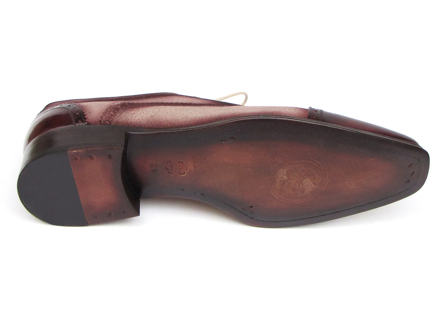 Paul Parkman Captoe Oxfords Bordeaux, Beige (ID#024-BRR) Sequin Shoes