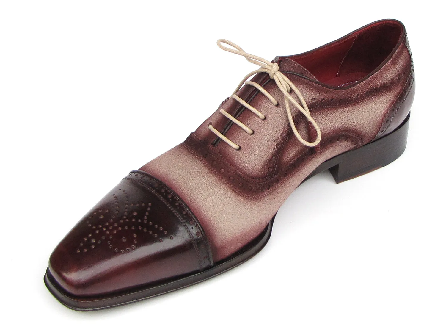 Dress Shoes Target Paul Parkman Captoe Oxfords Bordeaux, Beige (ID#024-BRR)