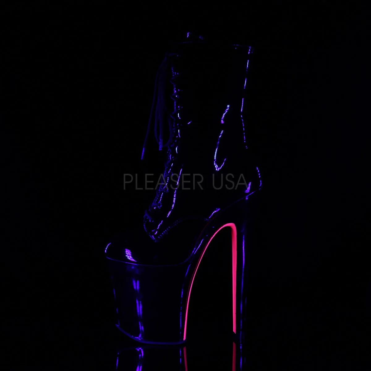 8 Inch Heel XTREME-1020TT Black Pat Work Boots With Toe Guard