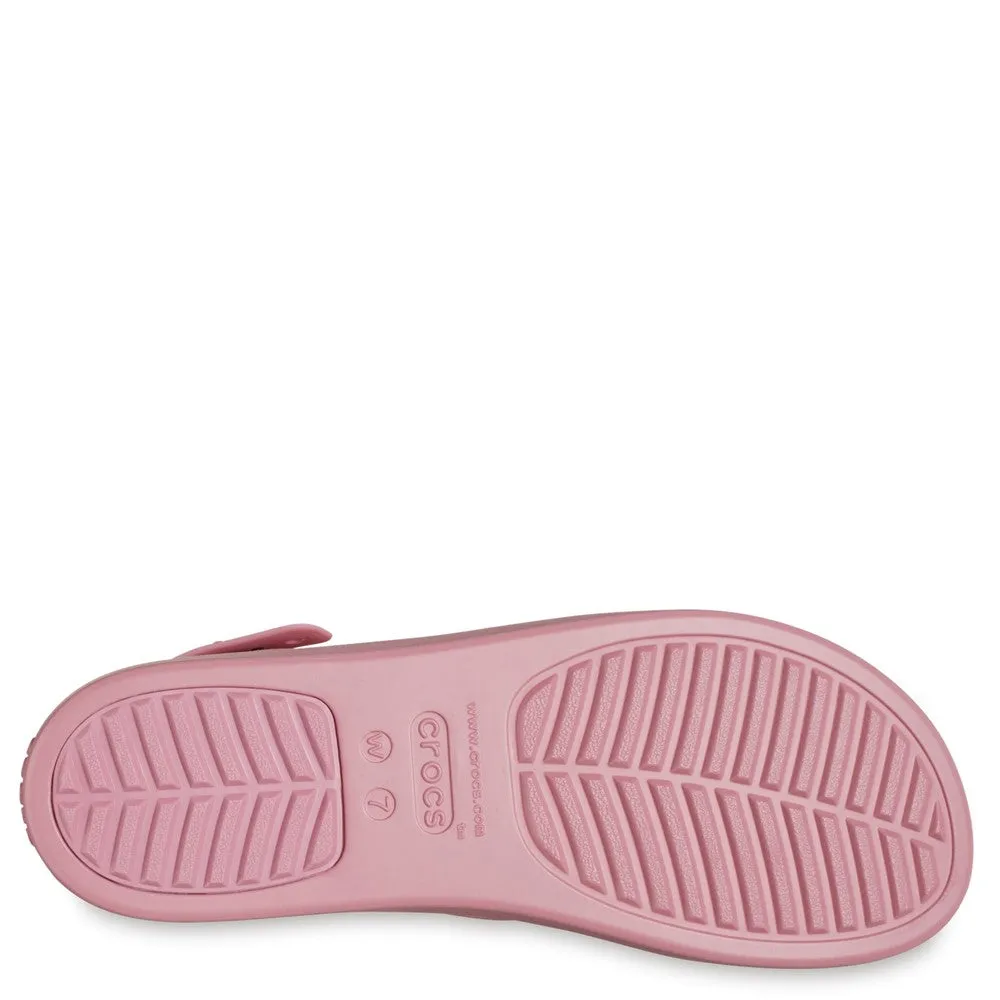 Tropical Leaf Crocs Brooklyn Woven Low Wedge