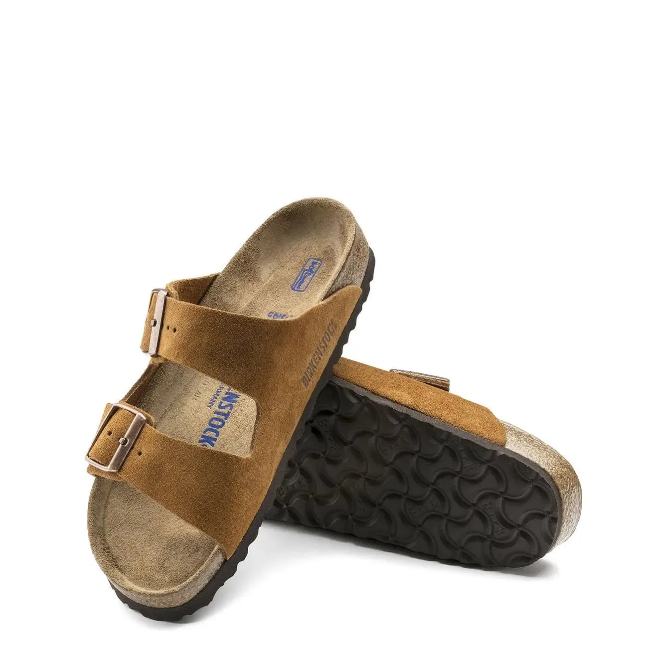 Birkenstock Womens Arizona SFB Narrow Sandal Mink Flower Pop Anti Odor