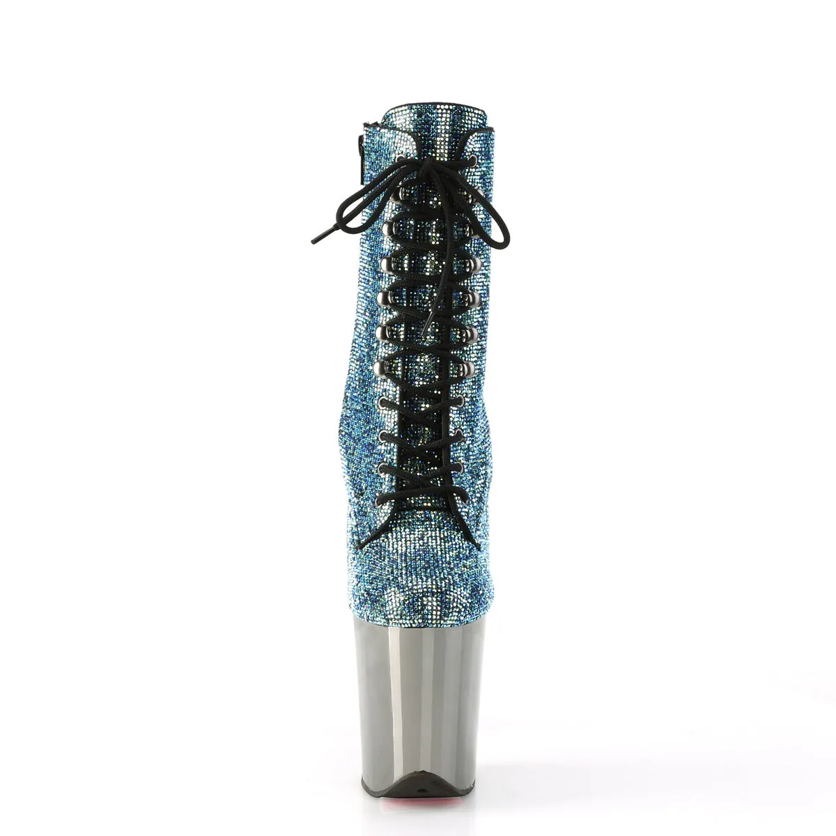 8 Inch Heel FLAMINGO-1020CHRS Turquoise Multi Rhinestone Cooling Work Boots