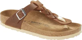 Birkenstock Gizeh Braid Cognac oiled leather 1021355 Travel-Ready Comfort Beach Sandals