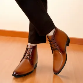 BXXY Men's Formal Lace-Up Boots with 3.5 Inch Hidden Height Increase Adidas Advantage Shoes