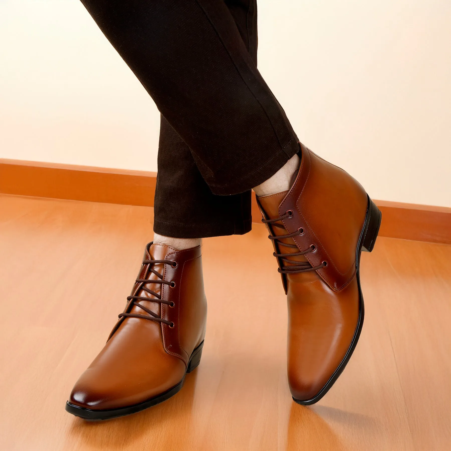 Adidas Gazelle Shoes Size 4 BXXY Men's Formal Lace-Up Boots with 3.5 Inch Hidden Height Increase