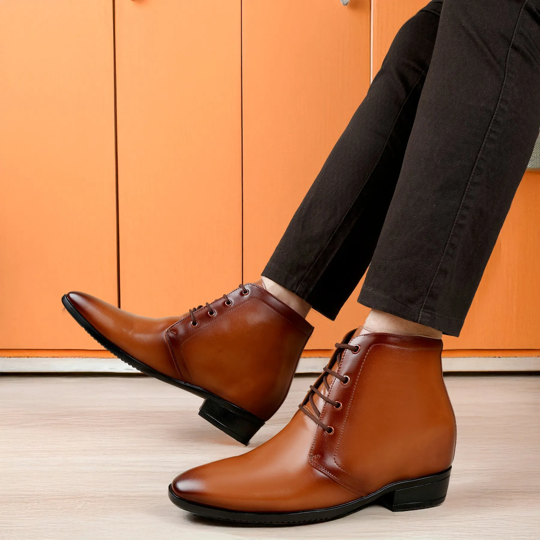 Sale On Adidas Samba Shoes BXXY Men's Formal Lace-Up Boots with 3.5 Inch Hidden Height Increase