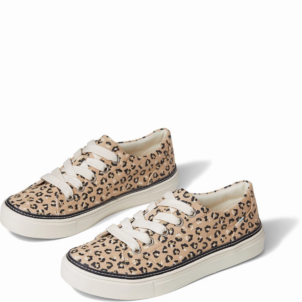 youth running shoes indoor - outdoor TOMS Alex Textured Cheetah Trainer