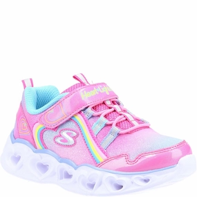 evening run Push Step Skechers Heart Lights Rainbow Lux Sports Shoes
