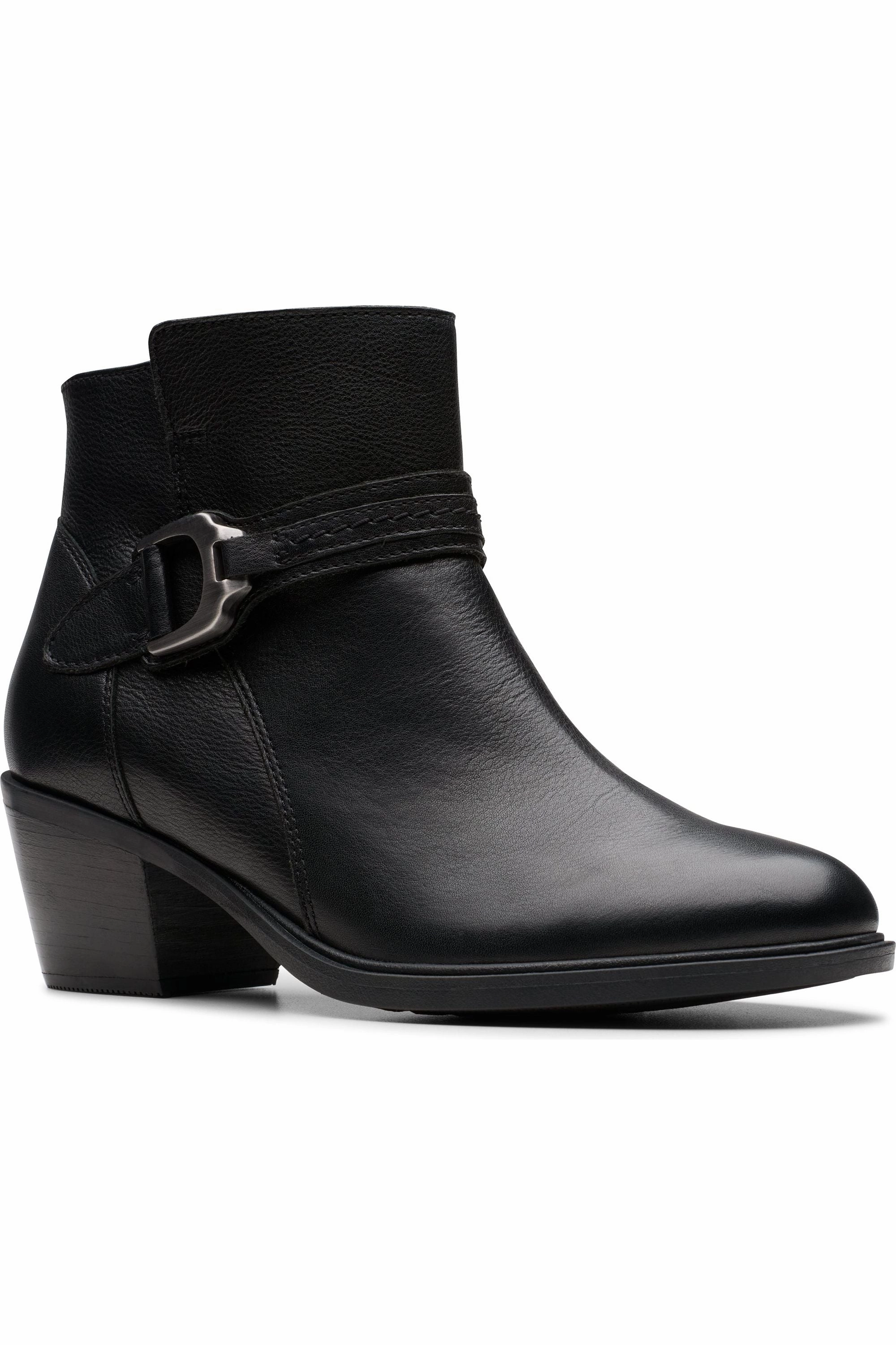 Clarks Neva Buckle black wide fit Fair Walk