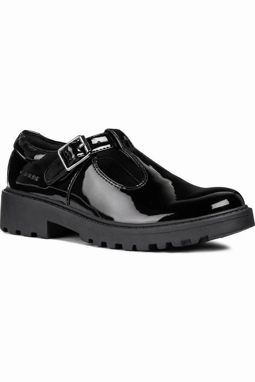 Geox Casey J8420E black patent Street Ready