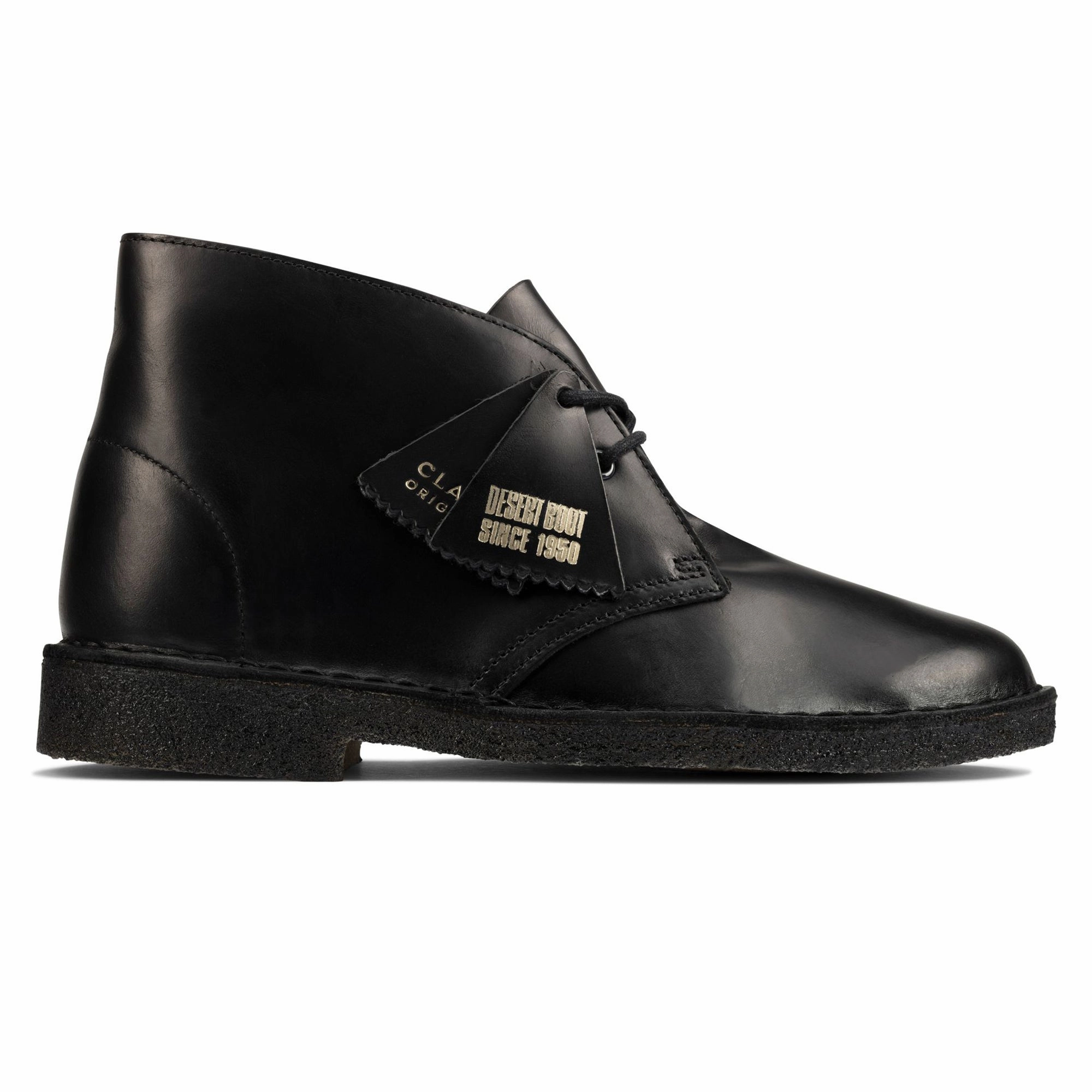 Clarks Originals New Desert Boot - Polished Black ergonomic