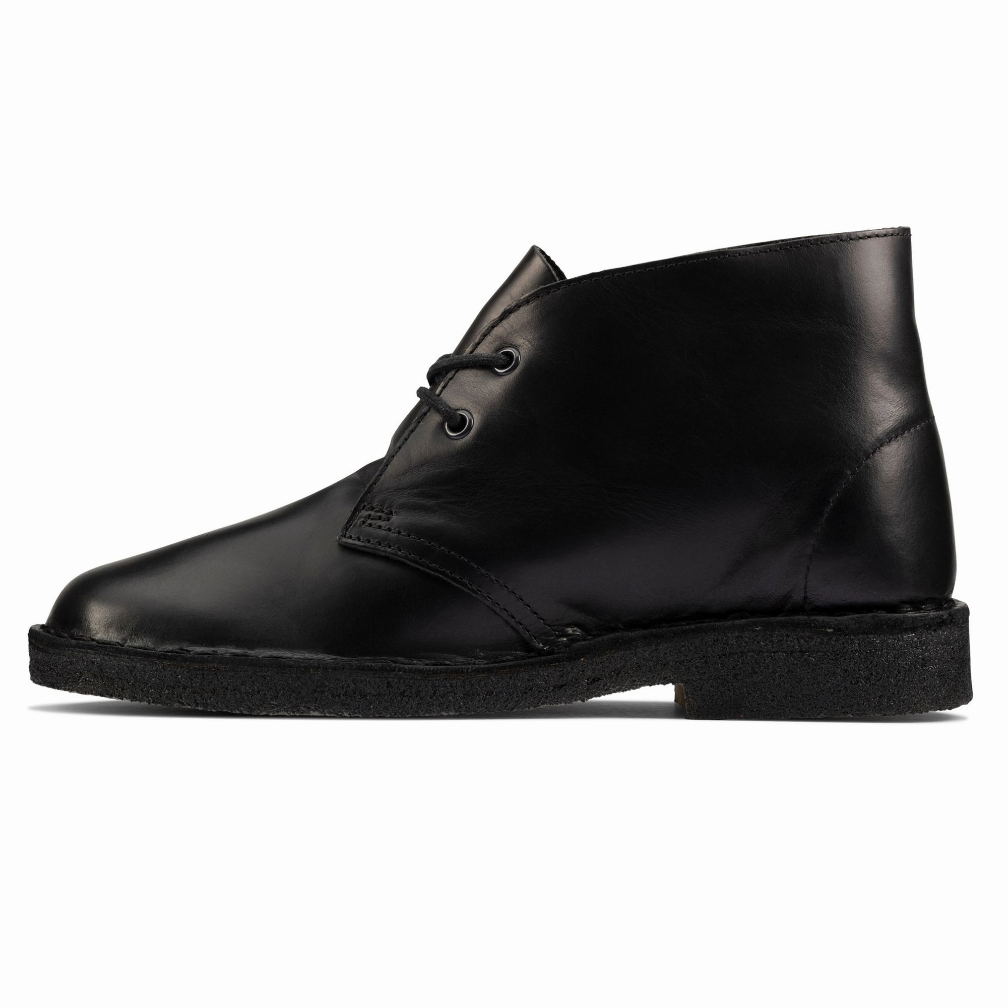 Clean Lines Clarks Originals New Desert Boot - Polished Black