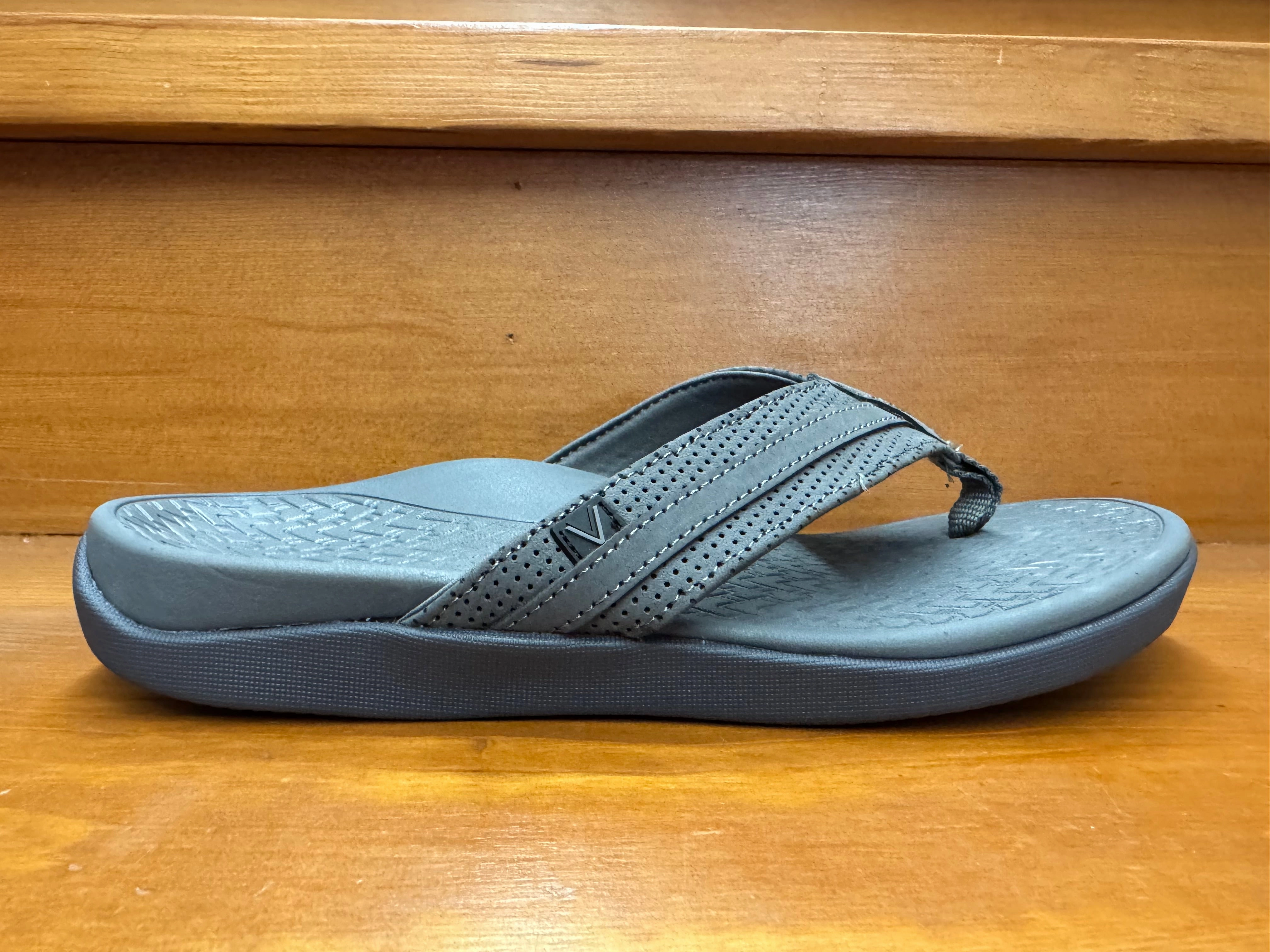 Vionic Tide II Flip Flop Charcoal Comfort Path Stretch fit